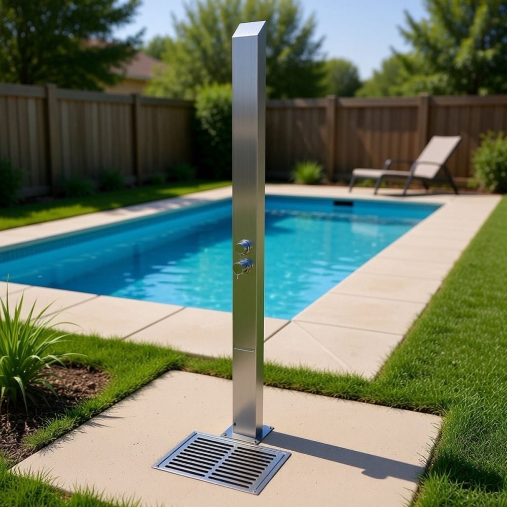 Toorak Silver 316L Marine Grade  Stainless Steel Outdoor Indoor Water Fall Pool Shower Rinse-Off Shower