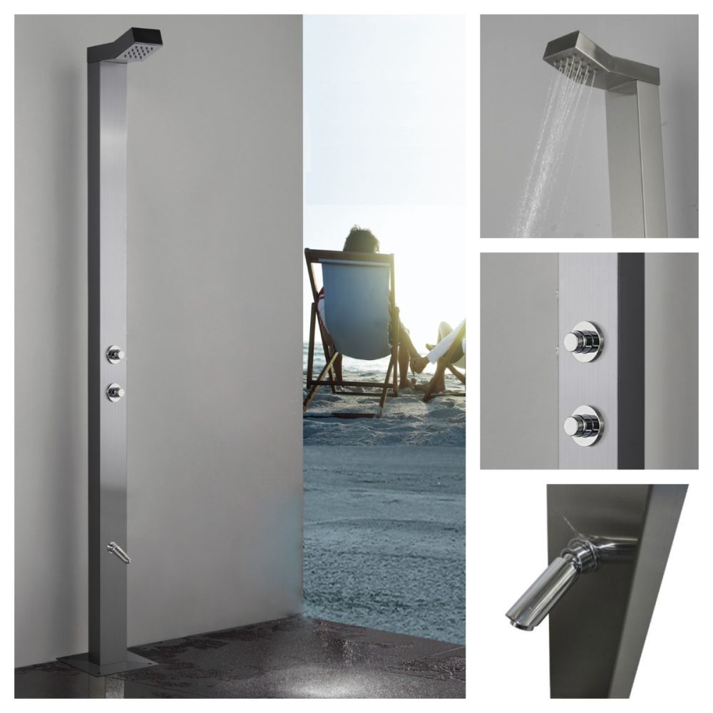 Bondi Push Button 316L Marine Grade Stainless Steel Outdoor Indoor ADA Pool Shower With a 15 seconds timed flow control. (Cold or Tempered Water Source Only  / Not Hot And Cold)