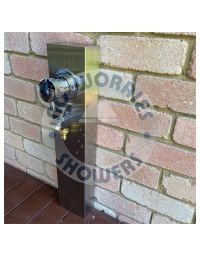 Silver Outdoor Foot Wash Station 316L Marine Grade Stainless Steel, with a Garden Hose Connection & Hot & Cold Mixer