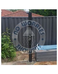 Bondi Black ADA 316L Marine Grade Stainless Steel Outdoor Pool ShowerTower Panel